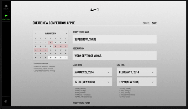 Nike Fuelband Competition CMS